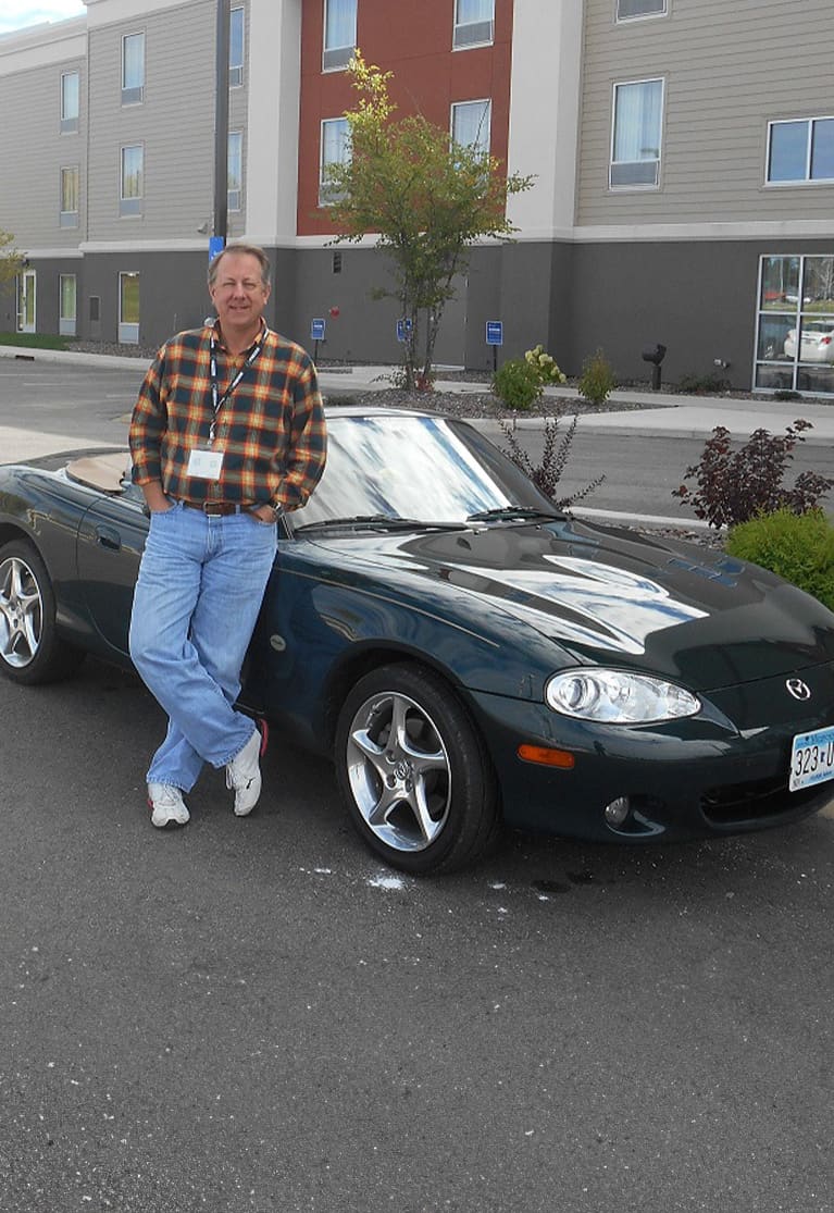 Joe Schlueter with his Mazda MX-5 Miata 