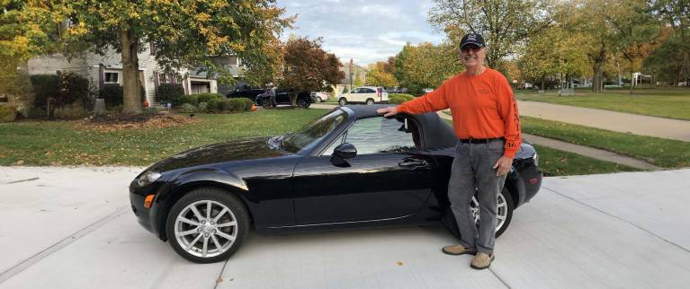 Northcoast Miata Club president Dennis Beckman