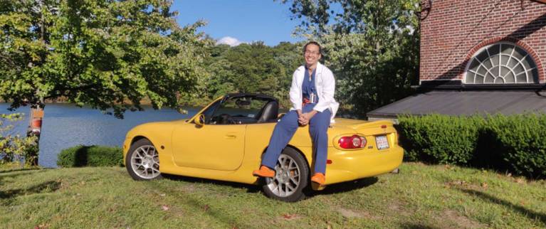 Medical Professional Moses Tran with his Mazda MX-5 Miata