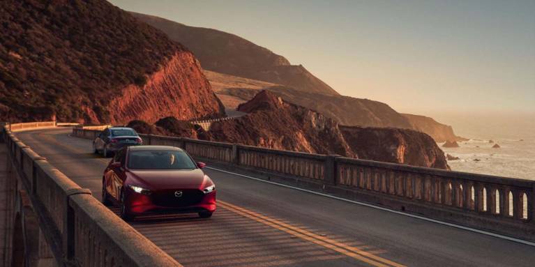 Mazda 3 Driving on the Pacific Coast Highway 
