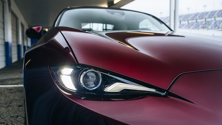 Close-up of a Headlight on the 2025 Mazda MX-5 Miata 35th Anniversary Edition